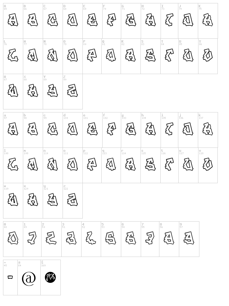 Jam Session font map